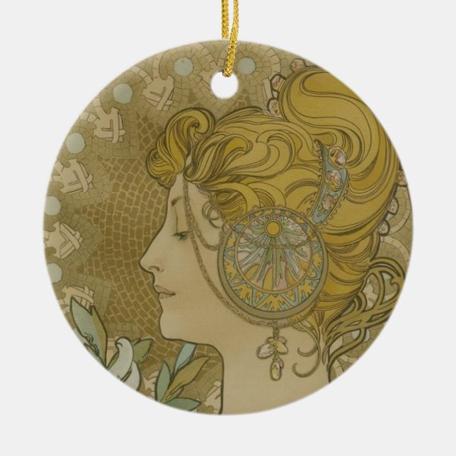 Vintage Brigid Celtic Fire Goddess Keramik Ornament (Vorne)