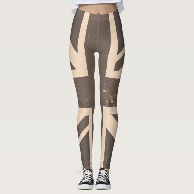 Vintage britische Flagge #4 Leggings (Vorderseite)
