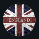 Vintage Britische Flagge (Britische Flagge) Dartscheibe<br><div class="desc">Vintage Britische Union Jack Flag benutzerdefinierte Dartboard. Patriotisches Design mit verblasster britischer Flagge von Großbritannien,  Großbritannien,  England.</div>