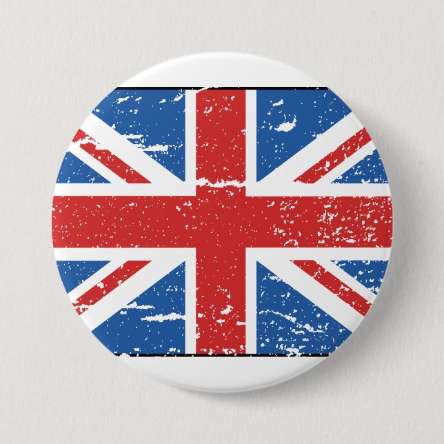 Vintage britische Flagge Button (Vorderseite)