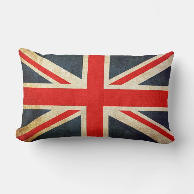 Vintage BRITISCHE Flaggen-Kissen Lendenkissen (Vorderseite)