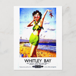 Vintage britische Reiseanzeige Whitley Bay Postkarte