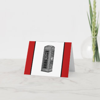 Vintage British Phone Booth Illustration UK Travel Karte