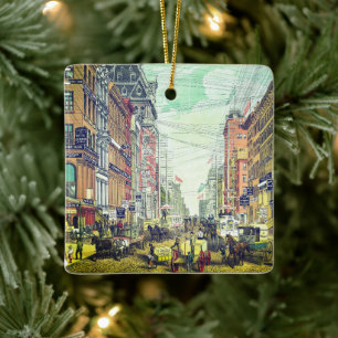 Vintage Broadway, NYC (1880er Jahre) Keramikornament