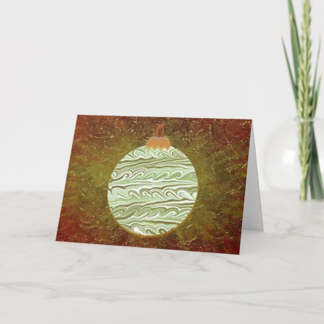 Vintage Bronze Tapestry Ornament Weihnachtskarte Karte (Vorderseite)
