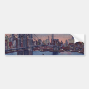 Vintage Brooklyn Bridge Autoaufkleber
