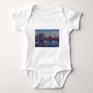 Vintage Brooklyn Bridge Baby Strampler