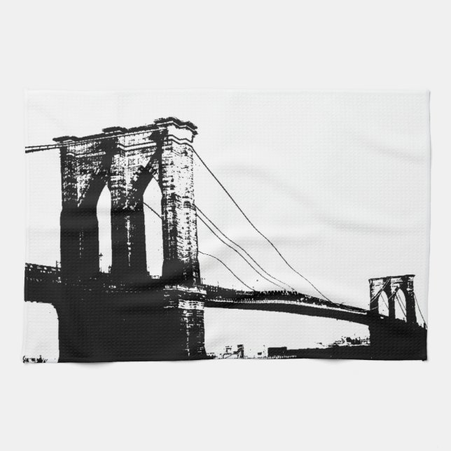 Vintage Brooklyn Bridge Geschirrtuch (Horizontal)