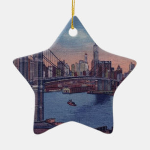 Vintage Brooklyn Bridge Keramikornament