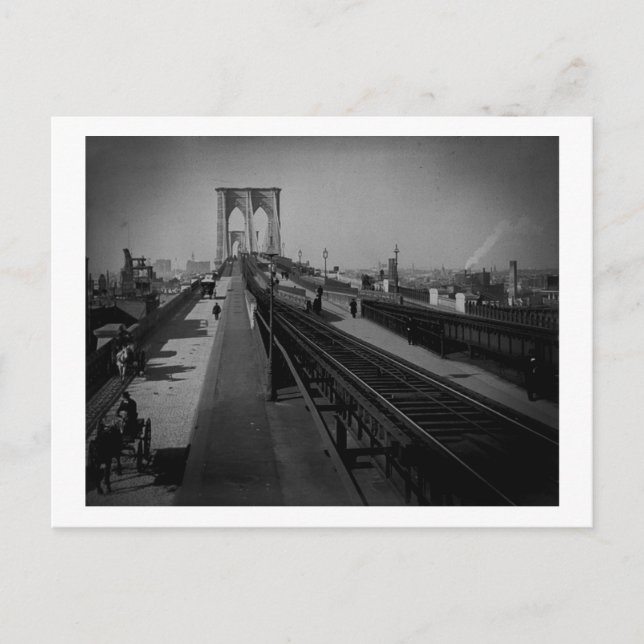 Vintage Brooklyn Bridge vor 1900 Postkarte (Vorderseite)