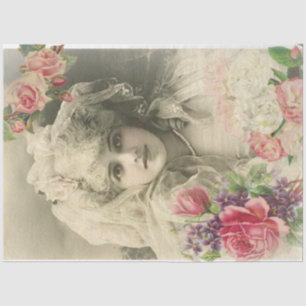 Vintage Brücke mit Rose Seidenpapier