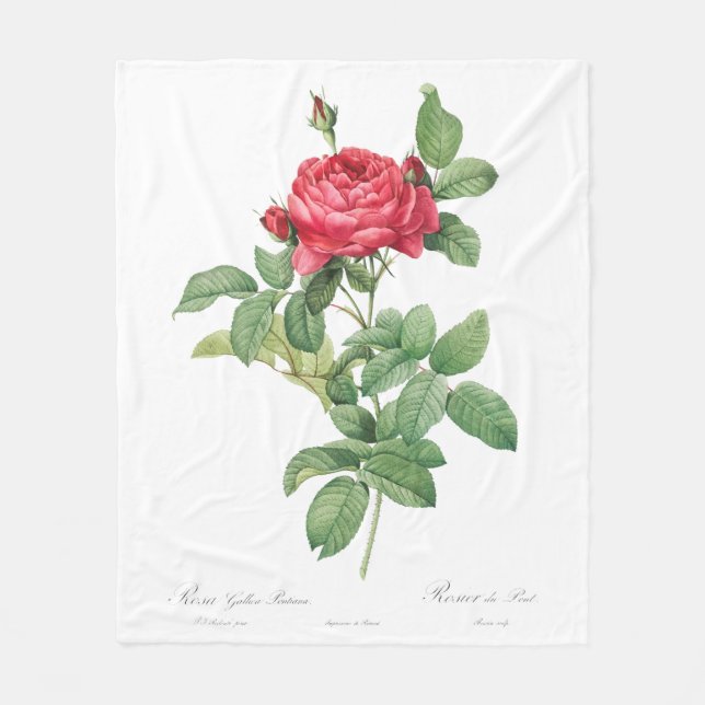 Vintage Brücken-Rose Fleecedecke (Vorderseite)