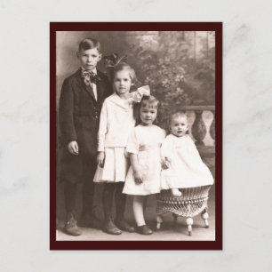 Vintage Bruder & Schwestern Postkarte