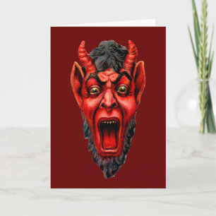 Vintage brüllender Krampus Feiertagskarte