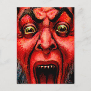 Vintage brüllender Krampus Postkarte