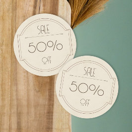Vintage brun promotion vente autocollant