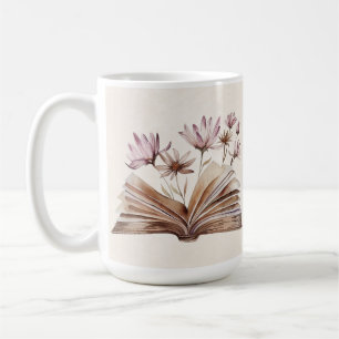 Vintage Buch- und Blumenvase-Tasse   Individuelles Kaffeetasse