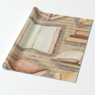 Vintage Buch-Verpackungs-Papier-Rolle Geschenkpapier