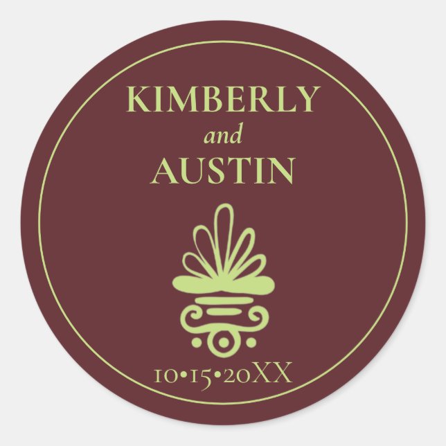 Vintage Buchabdeckung | Book Theme Wedding Classic Runder Aufkleber (Vorderseite)