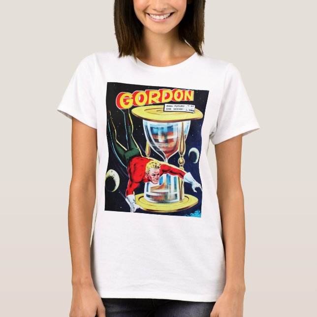 Vintage Buchabdeckung für Sci-Fi-Comic T-Shirt (Vorderseite)