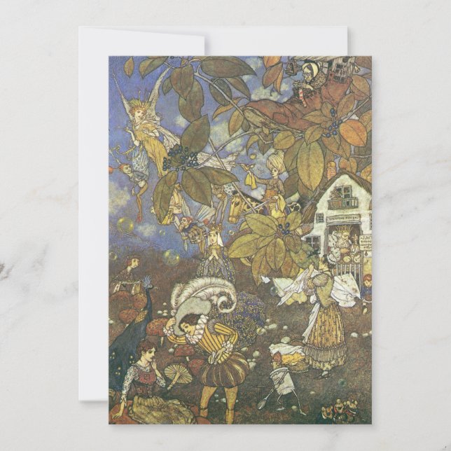 Vintage Buchcharaktere, Einladung zur Geburtstagsp (Vorderseite)