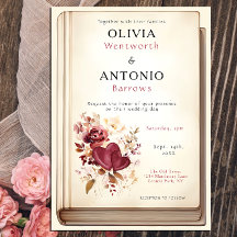 Vintage Buchdecke Elegante Romantische Hochzeit