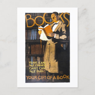 Vintage Bücher als Geschenkposter Postkarte