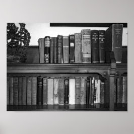 Vintage Bücher aus schwarzem und weißem Foto Poster