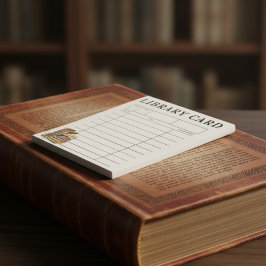 Vintage-Bücher-Bibliothekskarte Notizblock