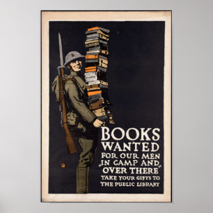 Vintage Bücher Gewollt Poster