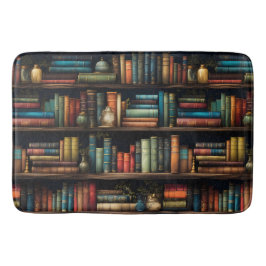 Vintage Bücher im virtuellen Muster Badezimmer Badematte