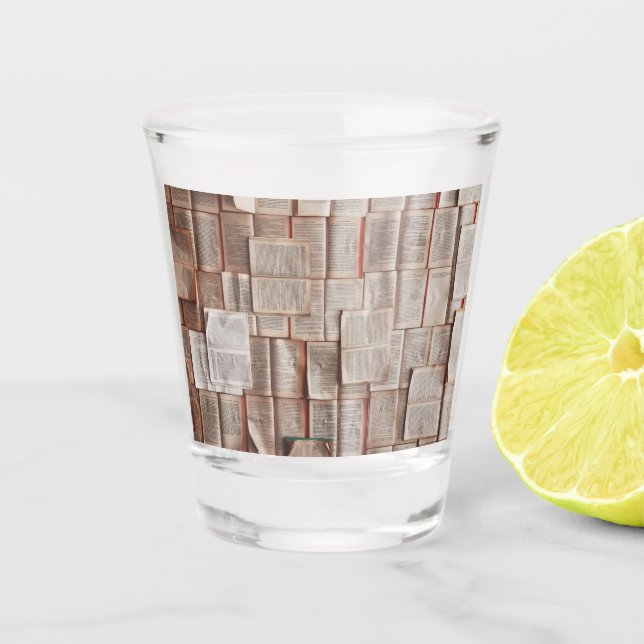 Vintage Bücher Schnapsglas (Vorderseite)