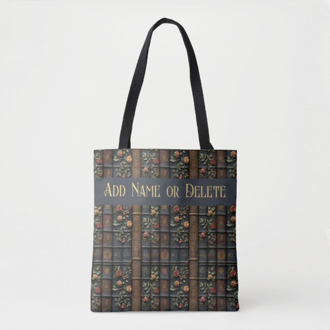 Vintage Bücher und Blume Totbeutel Tasche (Vorderseite)