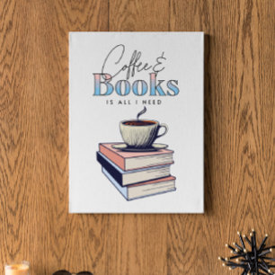 Vintage-Bücher und Kaffee sind alles, was ich brau Leinwanddruck