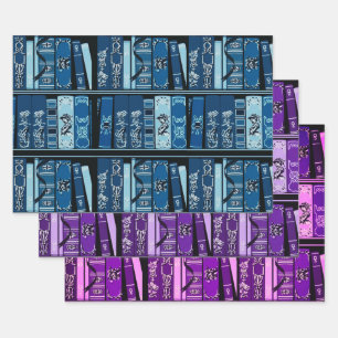 Vintage Bücherregale Geschenkpapier Set