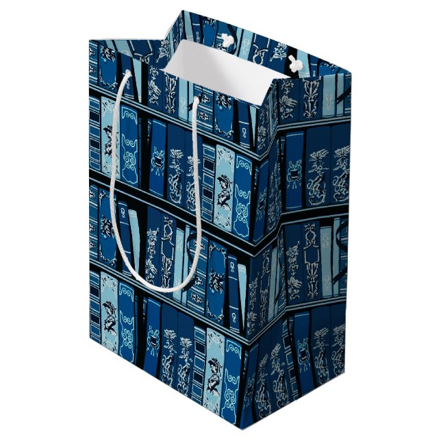 Vintage Bücherregale Mittlere Geschenktüte (Rückseite Schrägansicht)