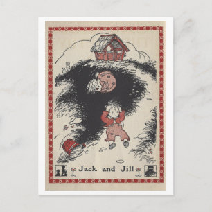 Vintage-Buchillustration Jack und Jill Postkarte