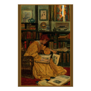 Vintage Buchliebhaber Kunstprint   Art Nouveau Fra Poster