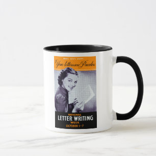 Vintage Buchstabenschrift Tasse