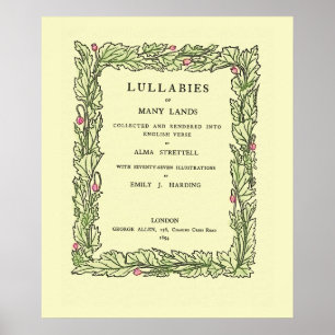 Vintage Buchtitelseiten - Lullabies vieler Länder Poster