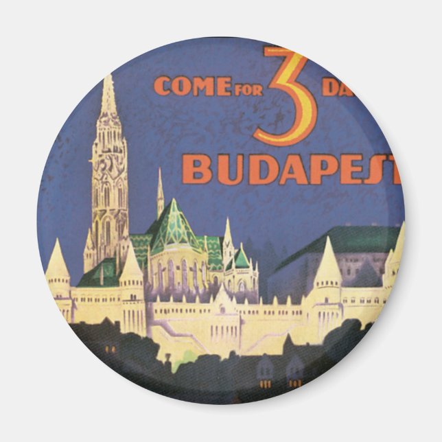 Vintage Budapest Magnet (Vorne)