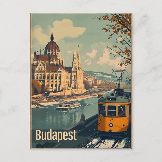Vintage Budapest Postkarte (Vorderseite)