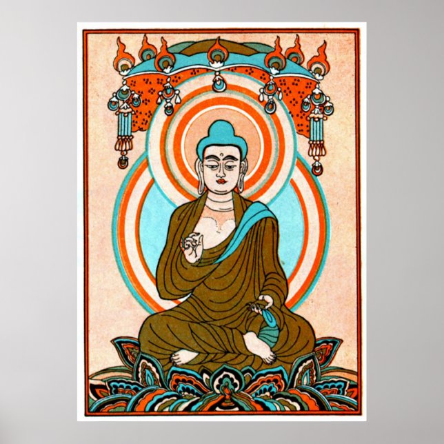 Vintage Buddha Art Print Poster (Vorne)
