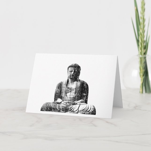 Vintage Buddha-Gruß-Karte Karte (Vorderseite)