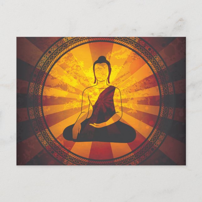 Vintage Buddha Print Postkarte (Vorderseite)
