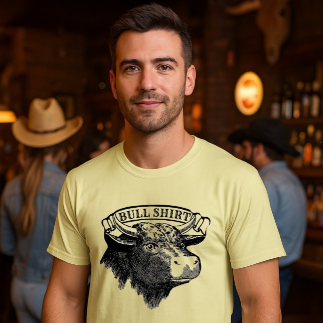 Vintage Bull Head Template Bull T-Shirt (Von Creator hochgeladen)