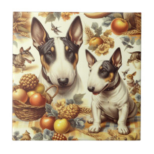 Vintage Bull Terrier-Malerei Fliese