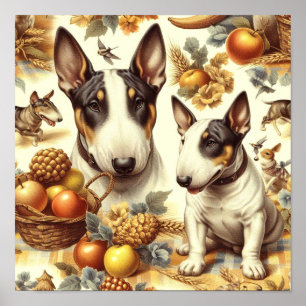 Vintage Bull Terrier-Malerei Poster