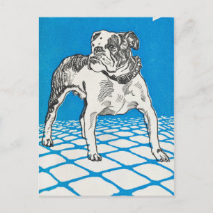 Vintage Bulldogge Postkarte