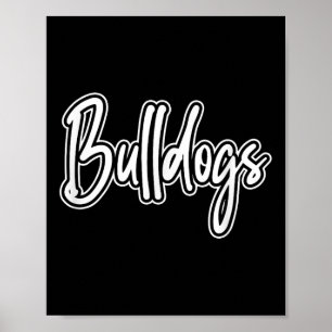 Vintage Bulldogs Team Prix School Spirit Zurück Poster